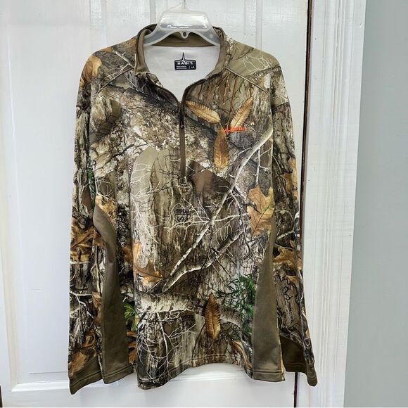 Habit scent factor realtree camo camouflage 1/4 zip pullover jacket men's large - Picture 1 of 5